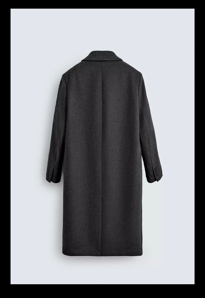 Zara Uzun Gri Kaban - Görsel 3