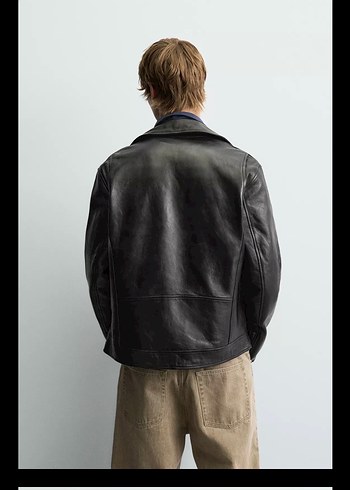 Siyah Deri Biker Ceket - Görsel 2