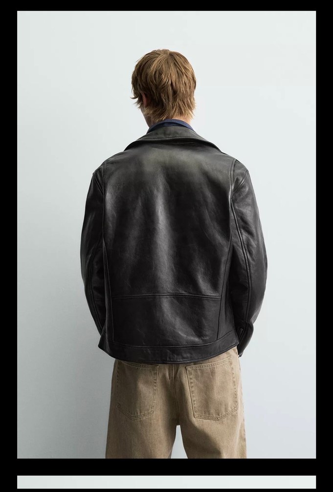 Siyah Deri Biker Ceket - Görsel 2