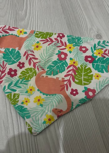 LCW Desenli Beyaz Bebek Mama Önlüğü - Görsel 2