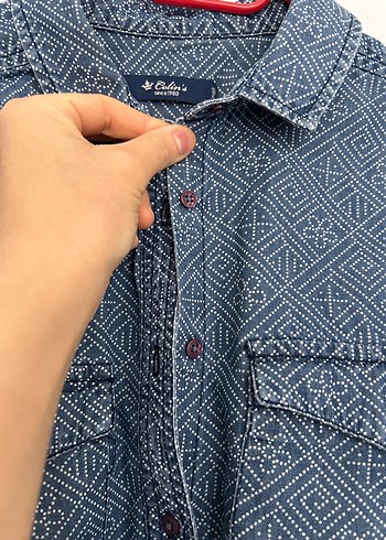 Colin's Mavi Desenli Denim Kadin Gomlek