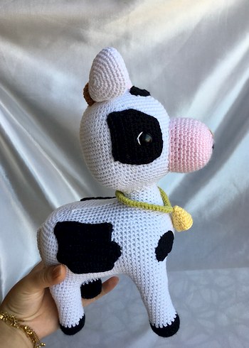 Renkli El Örgüsü İnek Peluş Oyuncak - Görsel 4