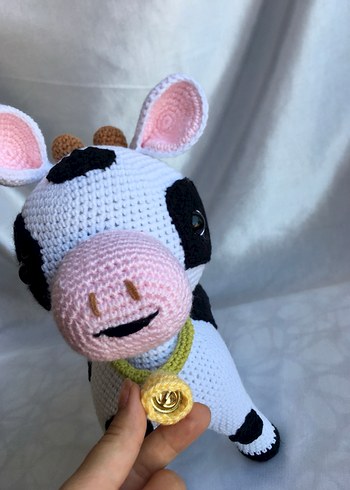 Renkli El Örgüsü İnek Peluş Oyuncak - Görsel 5