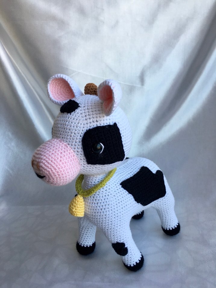Renkli El Örgüsü İnek Peluş Oyuncak - Görsel 3