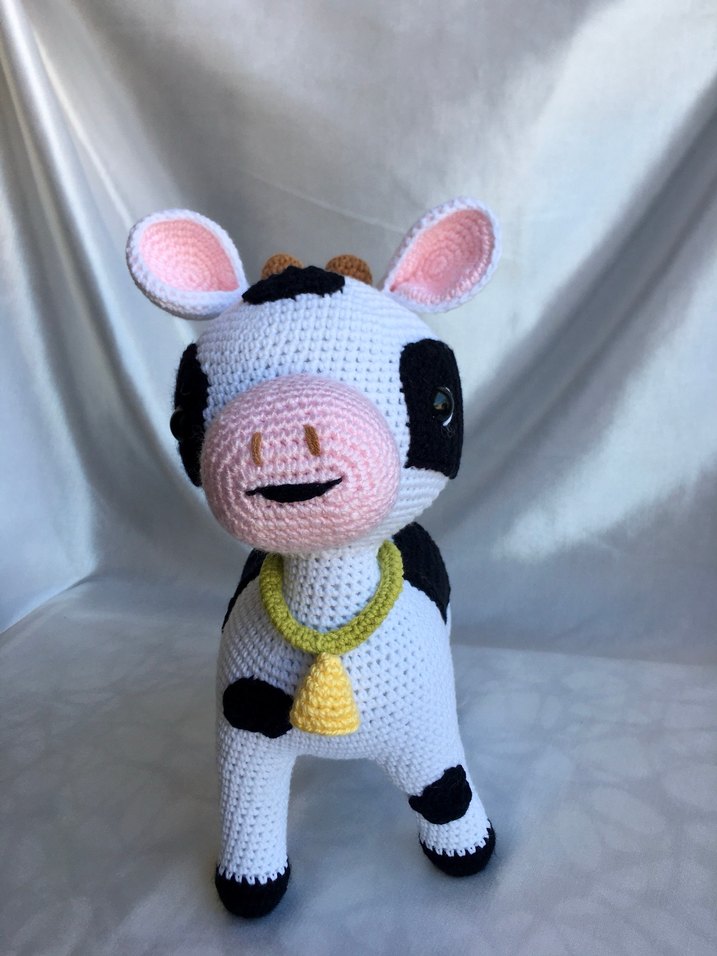 Renkli El Örgüsü İnek Peluş Oyuncak - Görsel 2