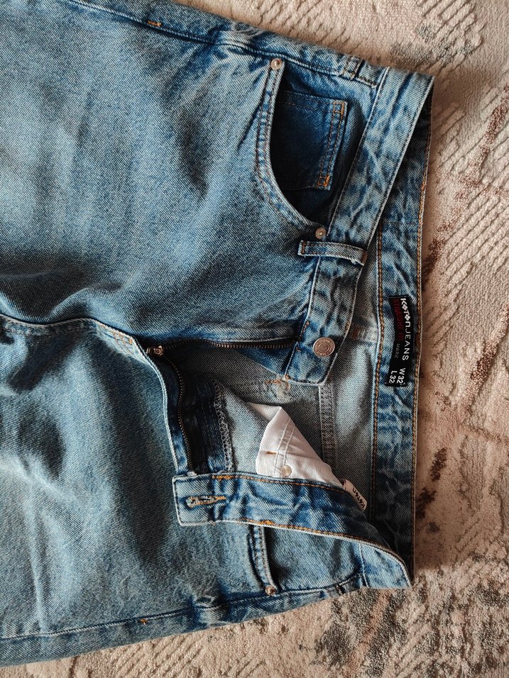 Koton Vintage Washed Straight Fit Jeans - Görsel 3