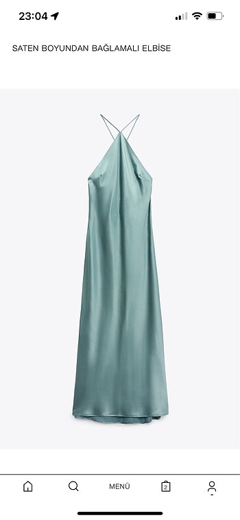 Zara zara saten midi elbise