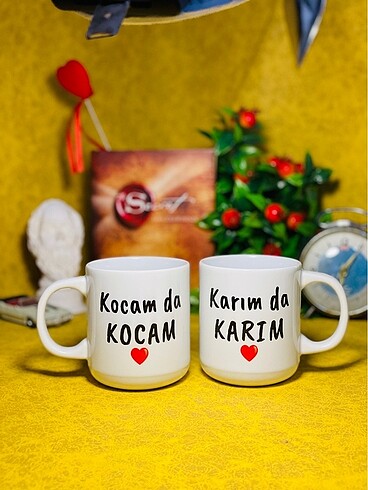2 adet Özel isimli porselen kupa