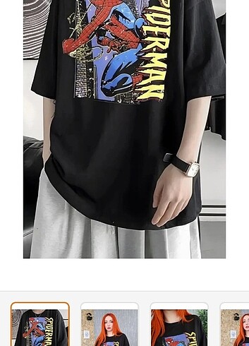 m Beden EF BUTIK Spiderman baskılı T-shirt+eşofman siyah