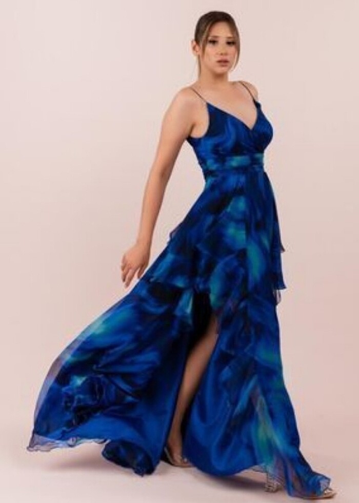 Lacivert abiye elbise - Görsel 2