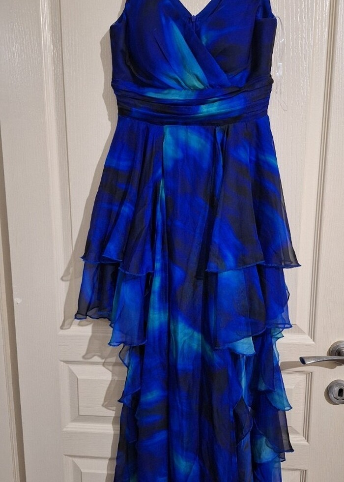 Lacivert abiye elbise - Görsel 3