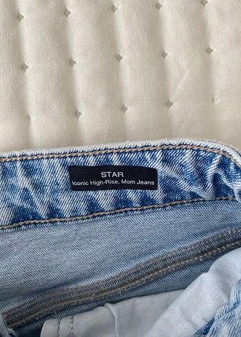 diğer Beden Düğmeli Gri Mavi Midi Kot Pantolon