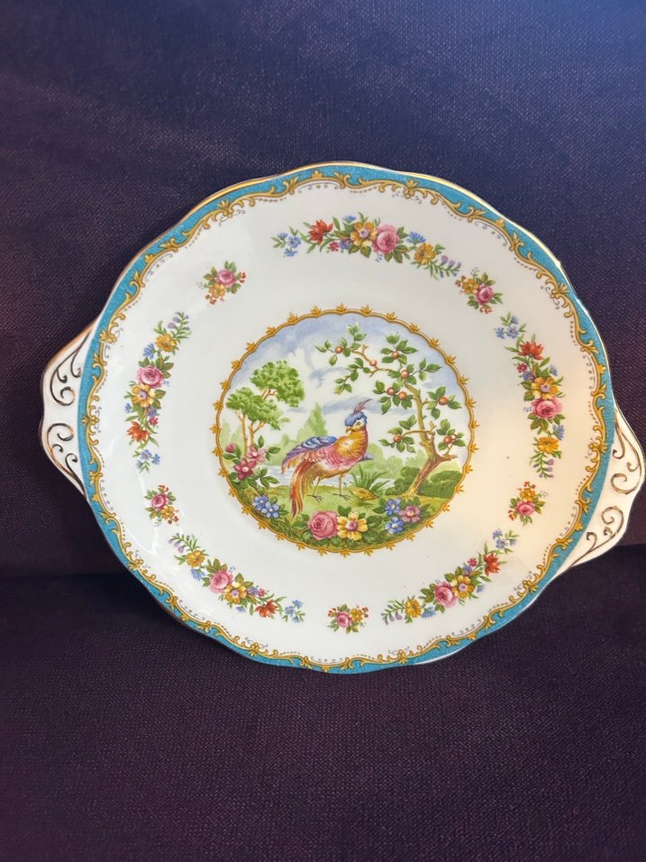 Royal Albert Turkuaz Desenli Porselen Servis Tabağı 25 cm çap - Görsel 2