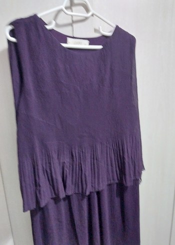 Mor Piliseli  Midi Elbise - Görsel 5