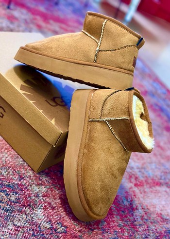 Ugg Ugg Kürklü Kahverengi Süet Kadın Bot
