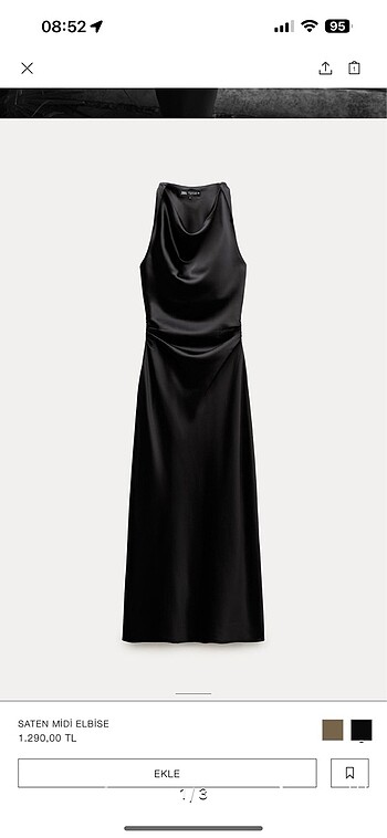 Zara saten elbise