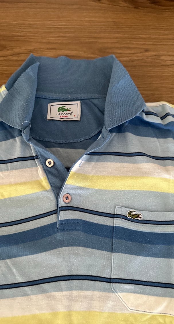 Lacoste Mavi Çizgili Kısa Kollu Polo Tişört - Görsel 2