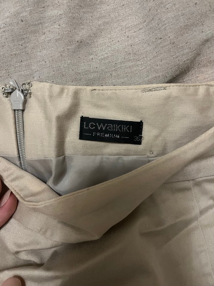 Bej Midi Kadın Kalem Etek - Görsel 2