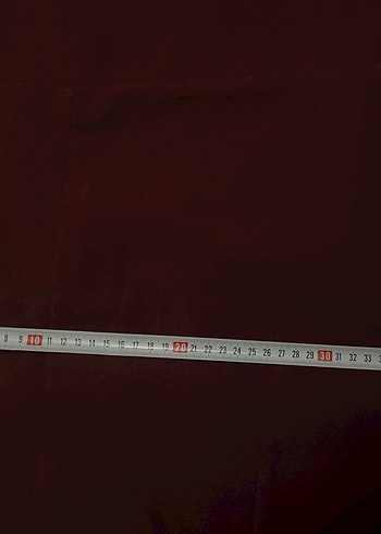 Bordo V Yaka Nakışlı Kalem Elbise - Görsel 4