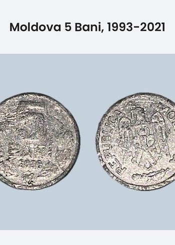 Gri Moldova 5 Bani Rozeti, 1993-2021