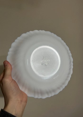 Mavi Kenarlı Çiçek Desenli Porselen Tabak - Görsel 2