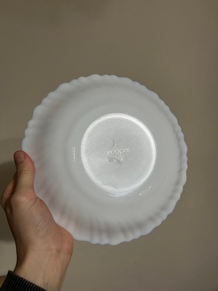 Mavi Kenarlı Çiçek Desenli Porselen Tabak - Görsel 2