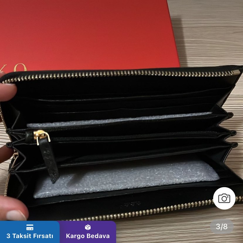 Vakko Siyah Monogramlı Uzun Cüzdan — görsel 5/6