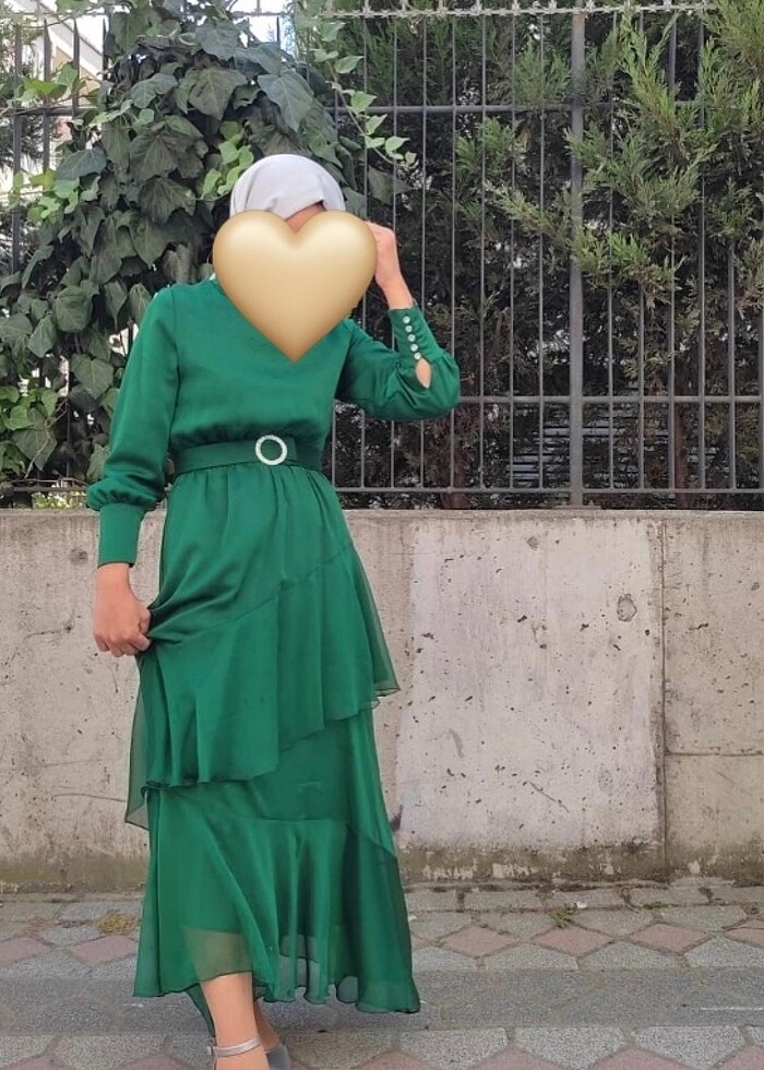 Janjan tesettür elbise - Görsel 2