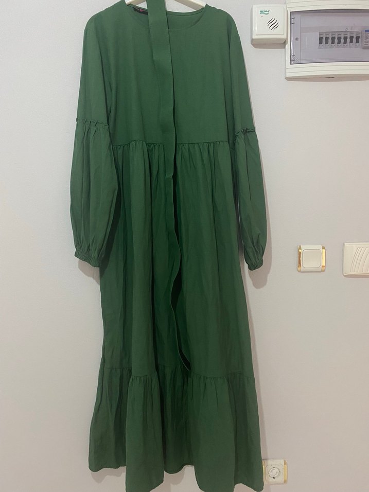 Diger Yeşil Uzun Salaş Elbise - Görsel 2