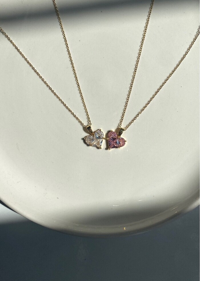 Kalp gold çelik kolye - Görsel 1