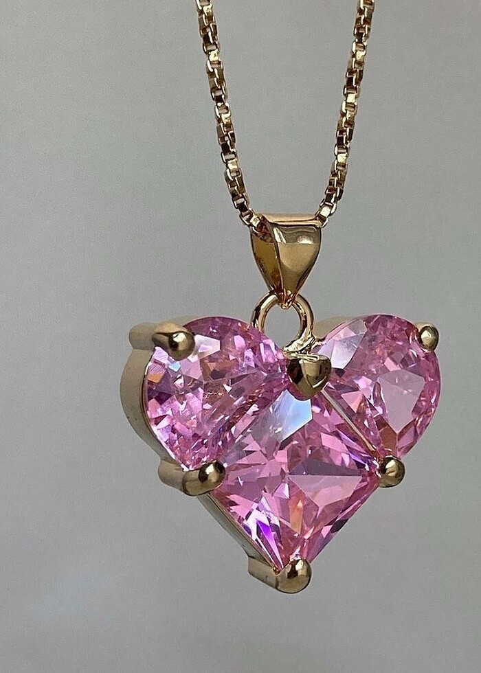 Kalp gold çelik kolye - Görsel 2