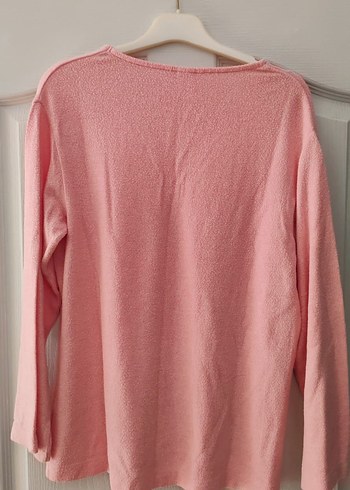 H&M Pembe V Yaka Kadın Keten Kazak