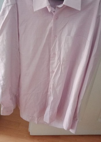 Pembe Keten Erkek Gömlek, Düğmeli, Normal Boy