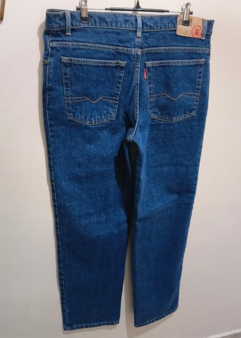 Lacivert Kadın Denim Bol Kesim Pantolon - Görsel 4