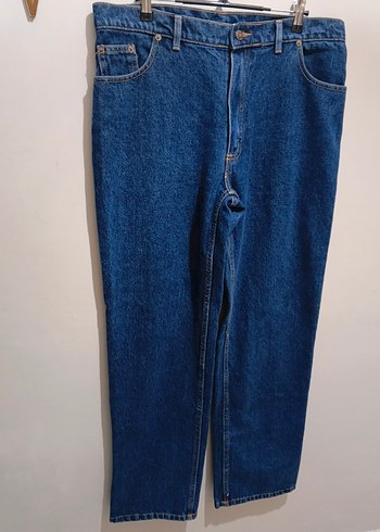 Lacivert Kadın Denim Bol Kesim Pantolon - Görsel 3