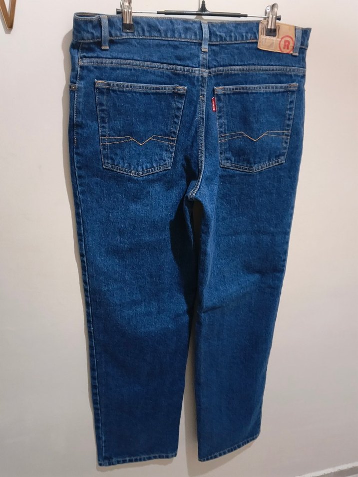 Lacivert Kadın Denim Bol Kesim Pantolon - Görsel 4