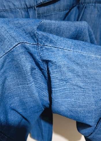 Kadın Lacivert Kemerli Mini Kot Şort - Görsel 3