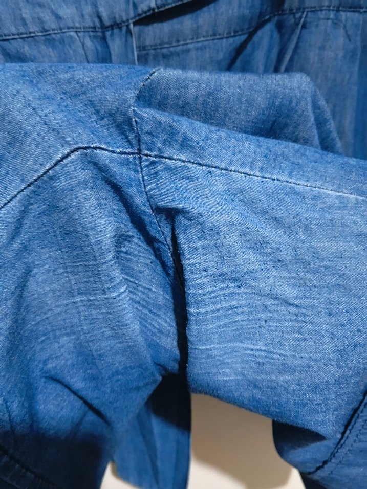 Kadın Lacivert Kemerli Mini Kot Şort - Görsel 3