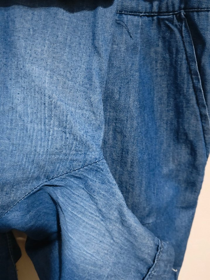 Kadın Lacivert Kemerli Mini Kot Şort - Görsel 4