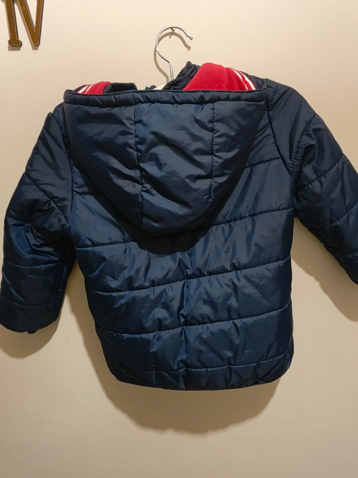 Düğmeli Erkek Çocuk Lacivert Mont - Görsel 2