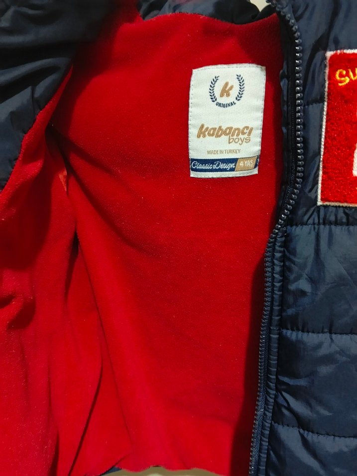 Düğmeli Erkek Çocuk Lacivert Mont - Görsel 3