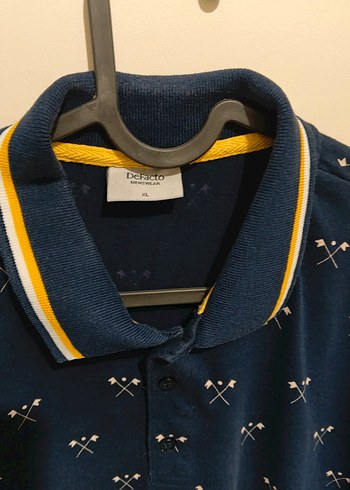 Lacivert Baskılı Düğmeli Polo Tişört - Görsel 2