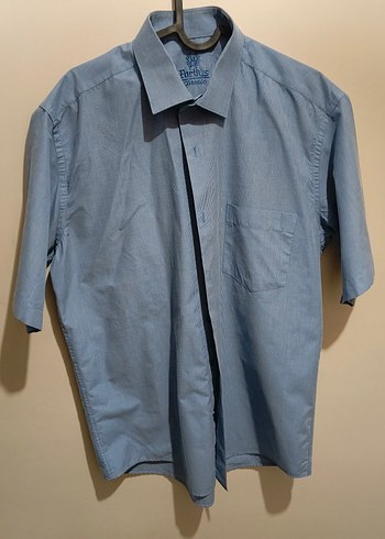 Erkek Mavi Denim Kısa Kollu Gömlek - Görsel 2