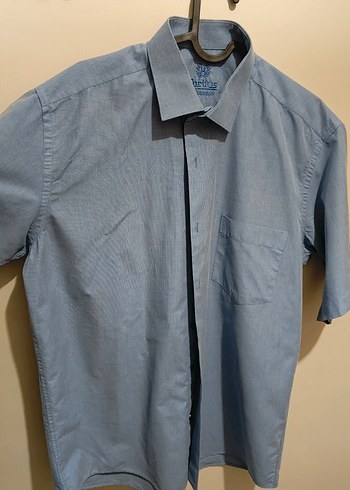 Erkek Mavi Denim Kısa Kollu Gömlek - Görsel 4