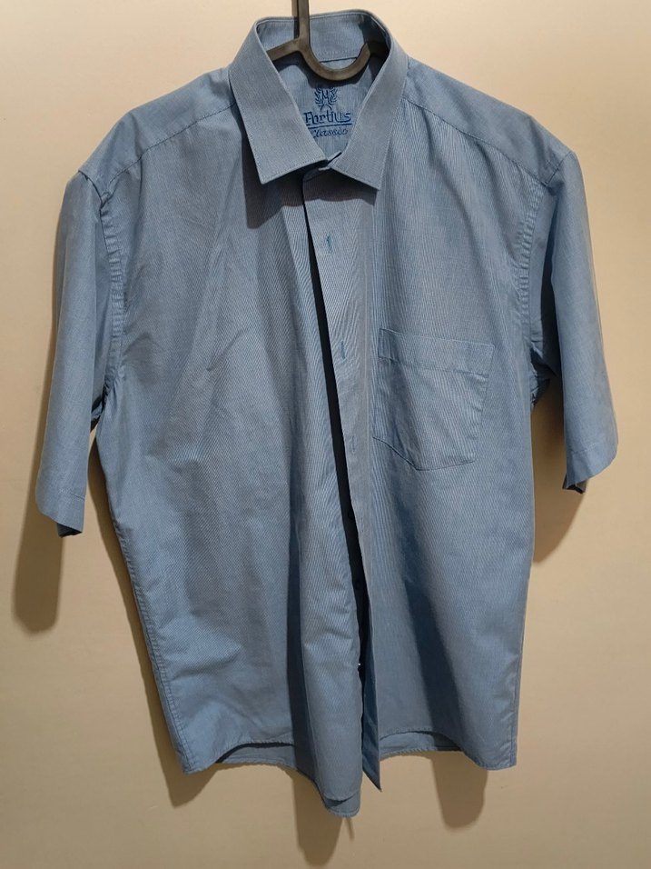 Erkek Mavi Denim Kısa Kollu Gömlek - Görsel 2