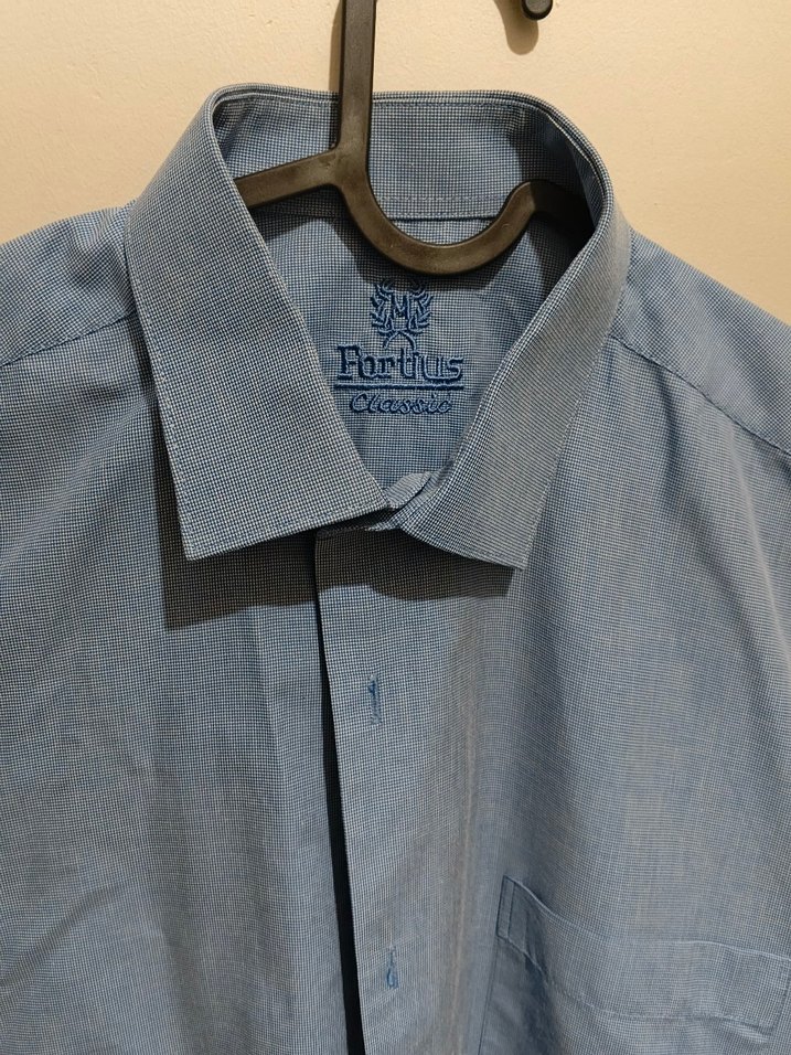 Erkek Mavi Denim Kısa Kollu Gömlek - Görsel 3