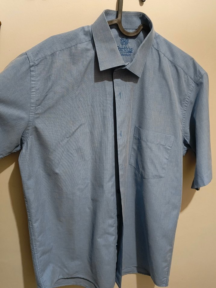 Erkek Mavi Denim Kısa Kollu Gömlek - Görsel 4