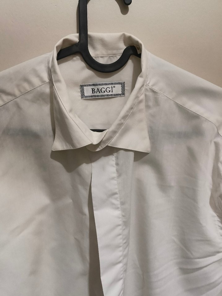 Beyaz Düğmeli Klasik Erkek Keten Gömlek - Görsel 2