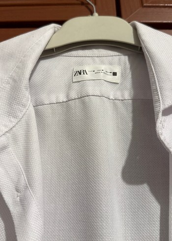 Zara Düz Beyaz Pamuklu Erkek Gömlek