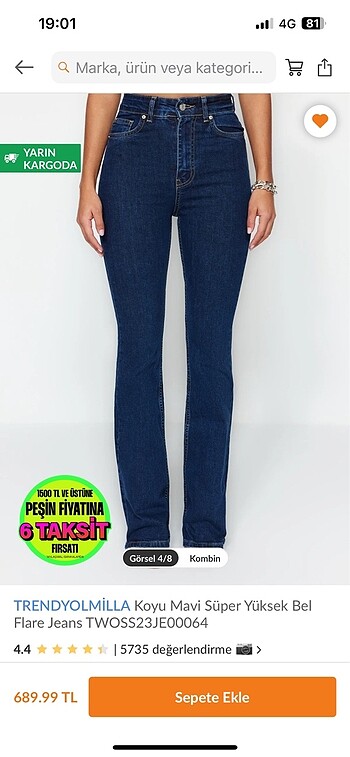 Trendyol & Milla Yüksek bel flare jeans